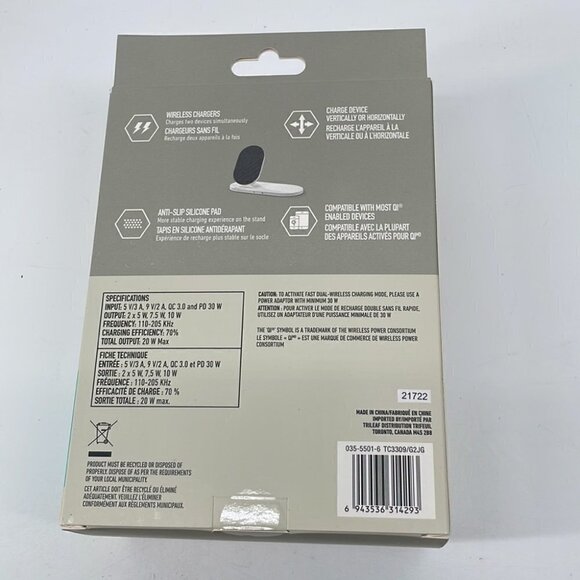 𝅺BLUE Hive NWT iPhone android smart phone dual charging stand 20w Fabric - Picture 5 of 8